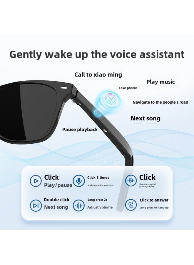 Smart Music Glasses Can Take Pictures Photography Magnetic Switchable Lenses Bluetooth Glasses-Color:Anti-blue Light - Image 3
